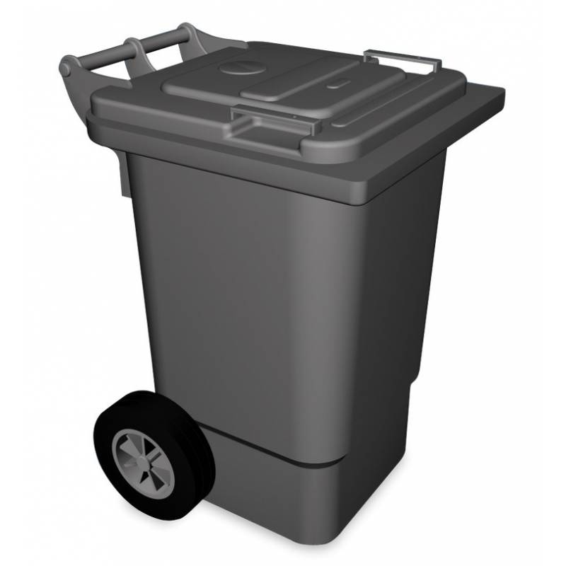 Contenedor de desperdicios con tapa y ruedas en color gris de 60 litros Fricosmos