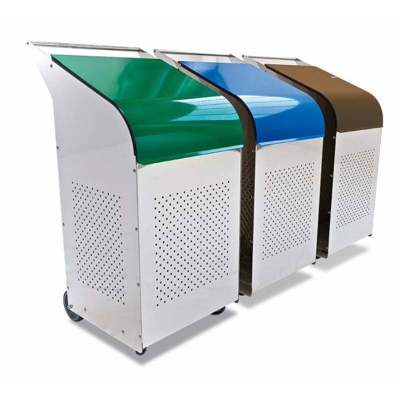 Contenedor para reciclaje de 270 litros en color verde Fricosmos