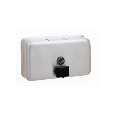 Distributeur de savon horizontal en acier inoxydable satiné de marque Bobrick