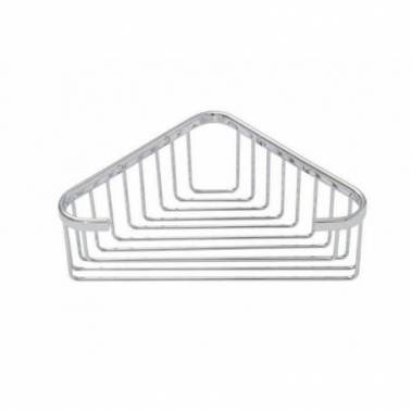 Corner bathroom soap dish made of chrome-plated brass, large or small model Komercia brand