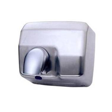 Hand dryer made of satin finished stainless steel with electronic sensor and adjustable nozzle