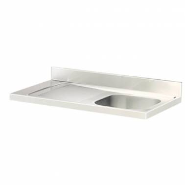 Fregadero industrial con una cubeta y escurridor 1200x700 Nofer