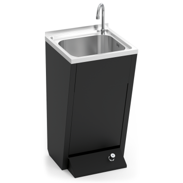 Lavamanos Negro Registrable con Pedestal | Serie Black | Fría y Caliente marca Fricosmos