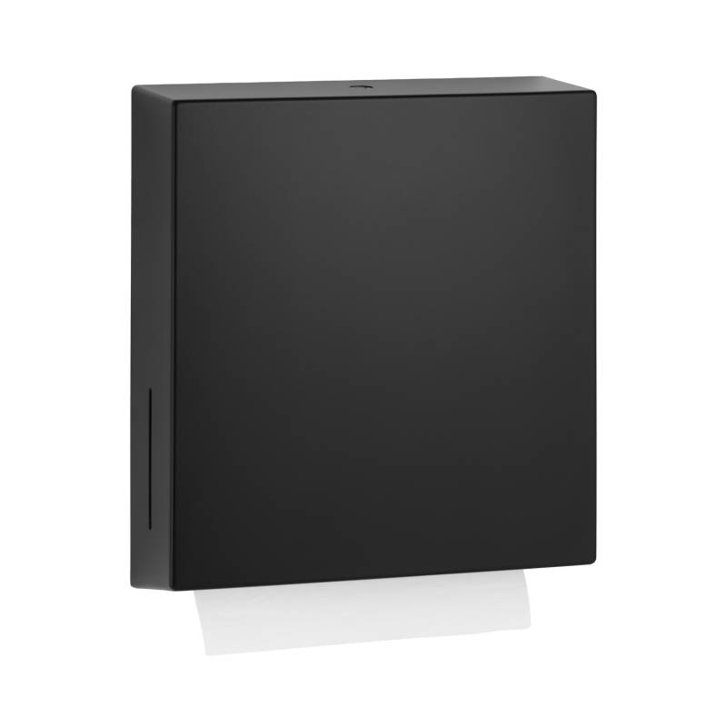 Dispensador de papel toalla Fino Collection para montar en la pared inox color negro marca Bobrick
