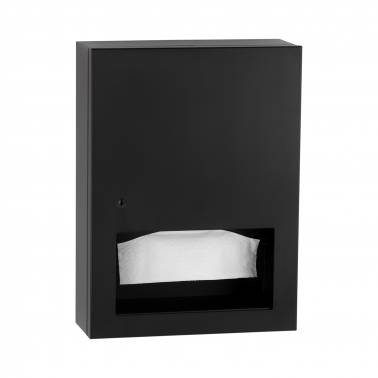 Dispensador de toallas para montar en la pared en color negro marca Bobrick