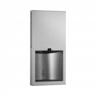 Secador de manos automático para empotrar de acero inoxidable satinado marca Bobrick