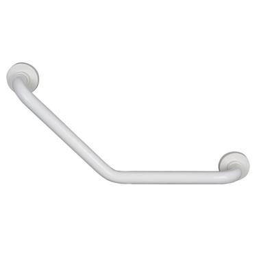 Asidero ángulo 90º pared suelo fabricado en acero acabado en poliamida rilsan blanco