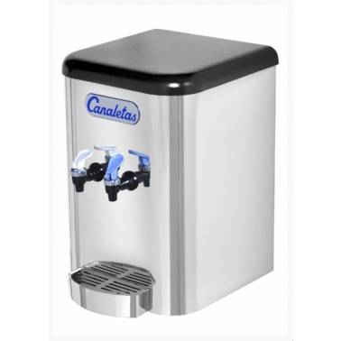 Pequeño dispensador fuente de agua de sobremesa con dos grifos agua fría/agua natural Serie ID marca Canaletas