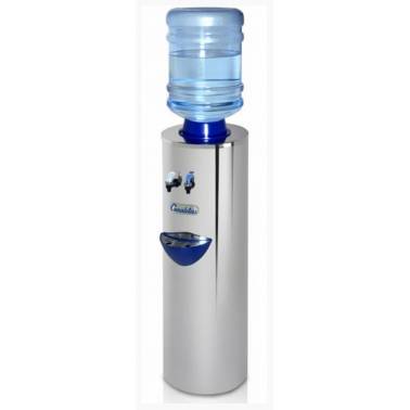 Dispensador fuente de agua redondo con botellón de 18'9L con dos grifos de agua fría y natural Serie 7 marca Canaletas