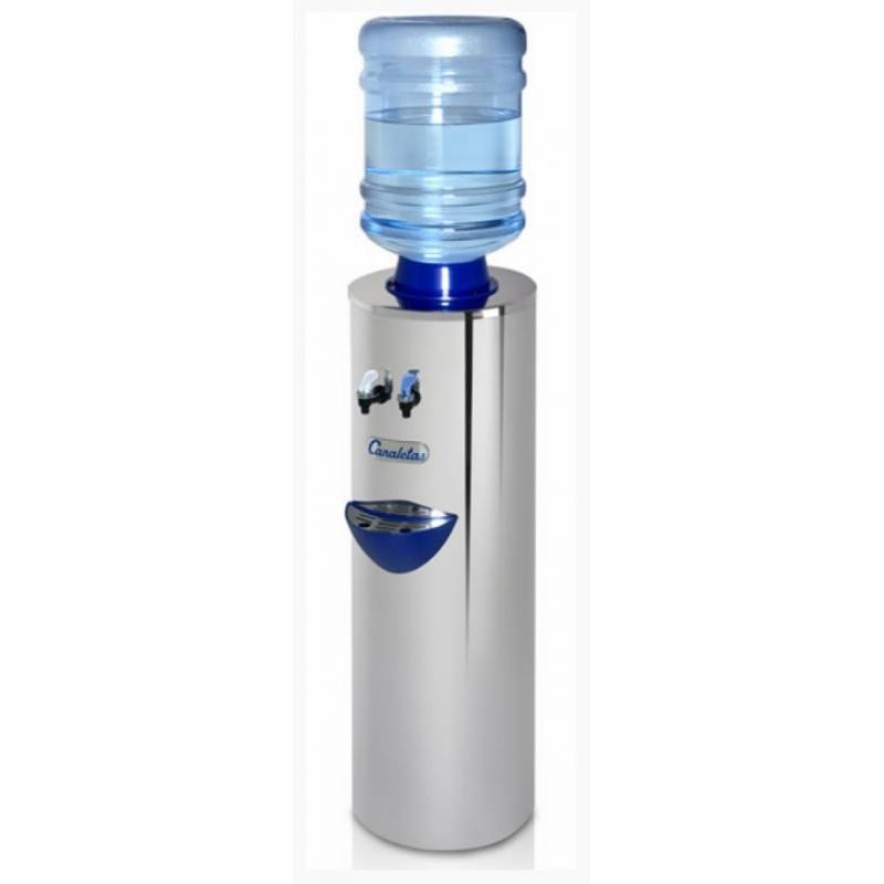 Dispensador fuente de agua redondo con botellón de 18'9L con dos grifos de agua fría y natural Serie 7 marca Canaletas