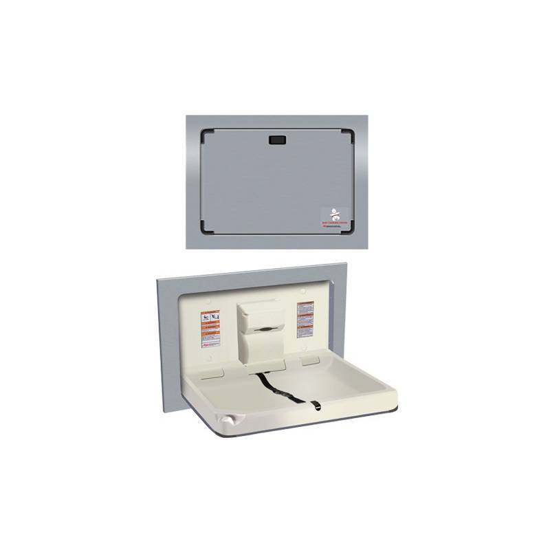 Table à langer murale en acier inoxydable de marque ASI, référence 10-9018