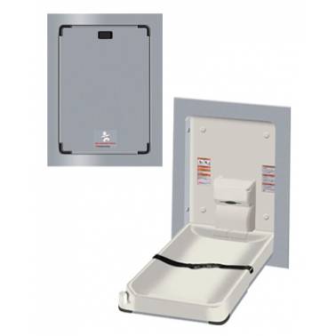 Mesa cambiapañales cambiador de bebé vertical fabricado en acero inoxidable marca ASI, referencia 10-9017