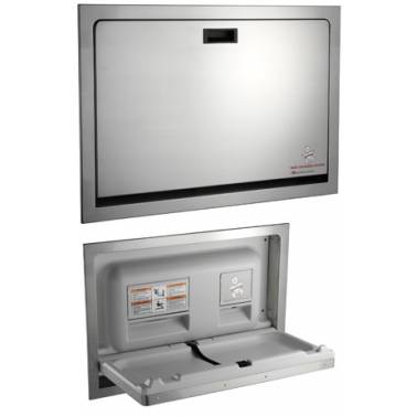 Mesa cambiador de bebé cambiapañales fabricado en acero inoxidable marca ASI, referncia 10-9013