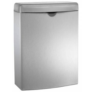 Papelera para instalación a pared fabricada en acero inoxidable marca ASI