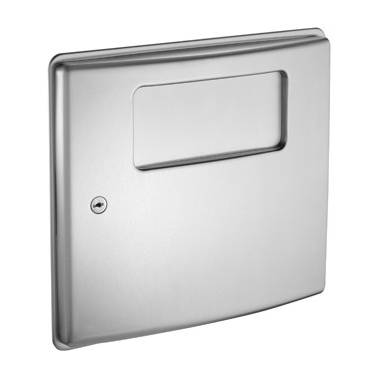 Papelera y contenedor de compresas para instalación mural de acero inoxidable marca ASI