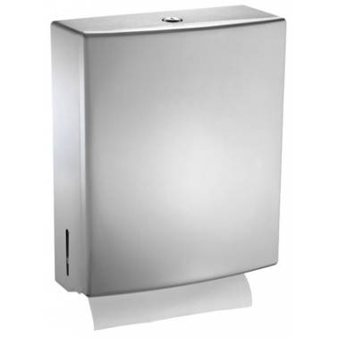 Dispensador de papel toalha para banheiros de uso coletivo em aço inoxidável, marca ASI