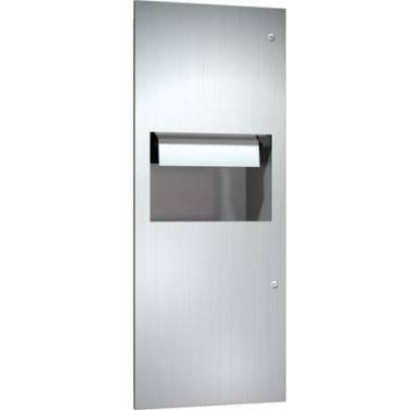 Automatic roll-type paper dispenser with stainless steel waste bin or container, ASI brand