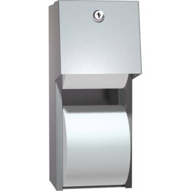 Porta papel higiênico duplo em aço inoxidável, marca ASI, referência 0030