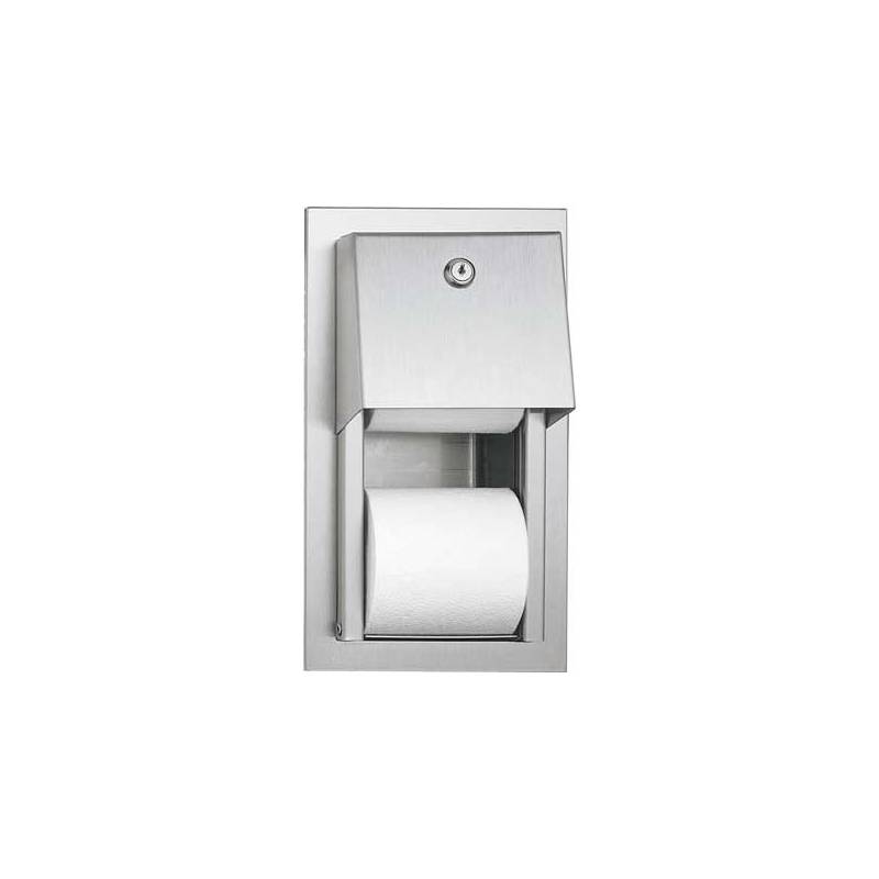 Porta papel higiênico duplo em aço inoxidável, marca ASI, referência 0031