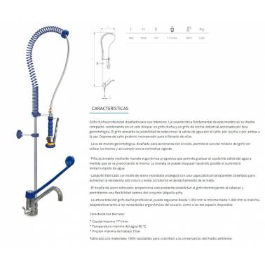 Grifo ducha sobremesa dos aguas monomando codo