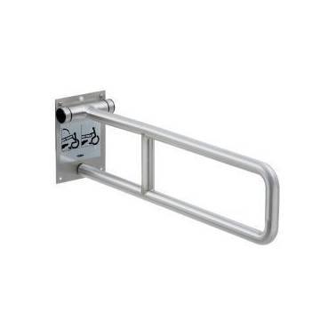 Poignée de maintien pliable en acier inoxydable de marque Bobrick avec surface antidérapante