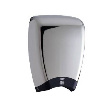 Automatischer Händetrockner der Marke Bobrick mit Chromoberfläche