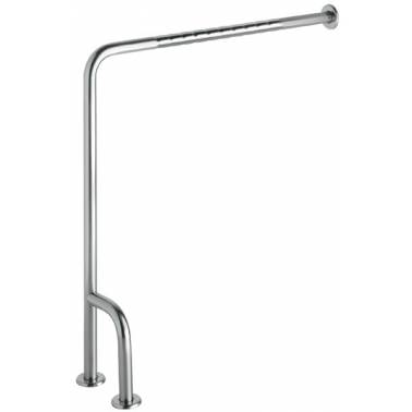 Asidero ángulo 90º pared suelo con tres puntos de anclaje fabricado en acero inoxidable AISI304 acabado satinado.