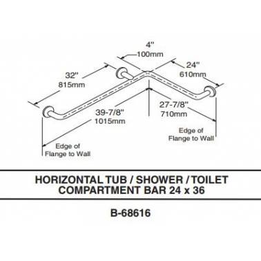 Barra de sujeciçon horizontal para dos paredes