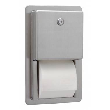 Dispensador de papel higiénico de dos rollos para empotrar, serie Clásica