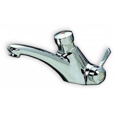 ARU brand timed mixer tap for washbasin with various push systems