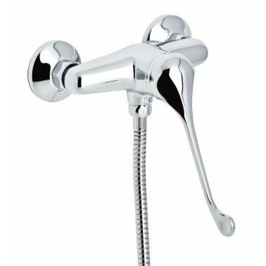 Monomando mezclador para ducha en baño adaptado PMR con maneta gerontológica ref. 60110 24 45 66 marca GENEBRE
