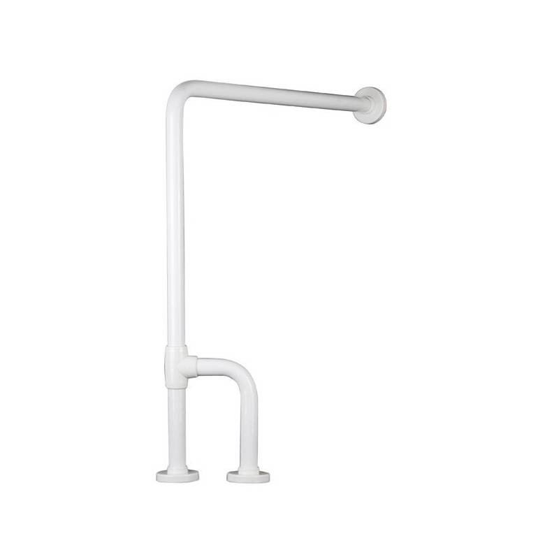 Asidero de pared a suelo de 600 mm triple anclaje de acero cincado recubierto pvc