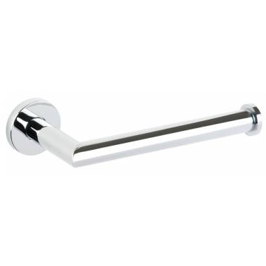 Shiny chrome-plated brass toilet roll holder without lid
