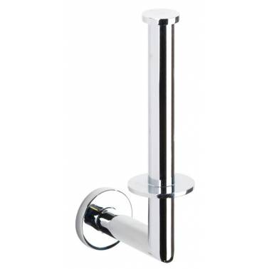 Toilet roll holder without reserve cover in bright chrome brass