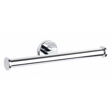 Double toilet roll holder in bright chrome brass