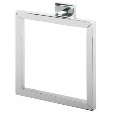 Toallero cuadrado en latón cromado brillante