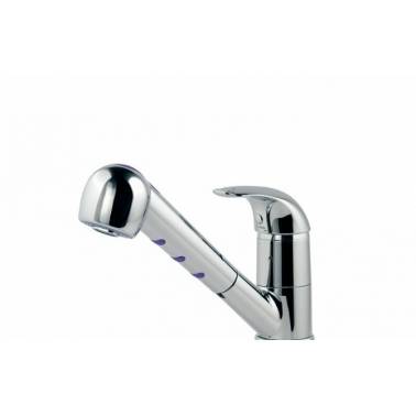 Misturadora de cozinha modelo ALFA para lava-loiça com bica regulável e chuveiro retrátil, marca Unisan