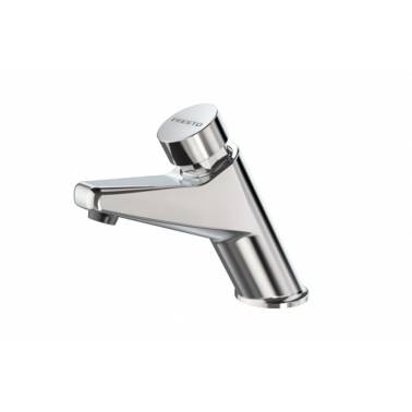 Grifo temporizado de un agua para lavabo de instalación sobre repisa y apertura por pulsador PRESTO. Referencia 20900
