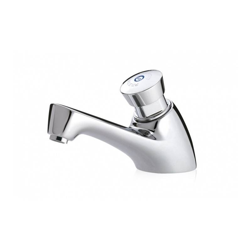 Single-water time-controlled tap for countertop washbasin with push-button opening PRESTO . Reference 10601