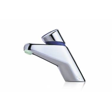 Grifo temporizado de un agua para lavabo de instalación sobre repisa y apertura por pulsador PRESTO. Referencia 10020