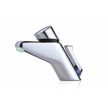 Grifo temporizado mezclador para lavabo de instalación sobre repisa y apertura por pulsador PRESTO. Referencia 10504