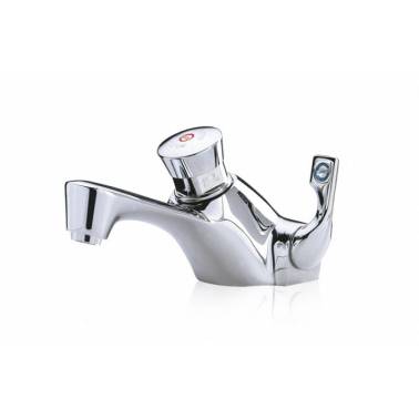 Torneira misturadora PRESTO temporizada para lavatório de bancada com abertura por botão. Referência 10032