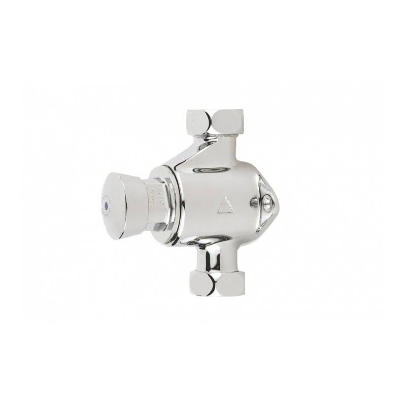 Robinet de douche temporisé mono-eau PRESTO pour installation murale et ouverture par bouton poussoir. Référence 65010