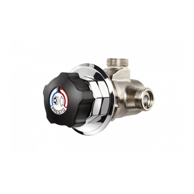 Torneira misturadora de chuveiro PRESTO de parede com temporização e abertura por botão de pressão. Referência 35906