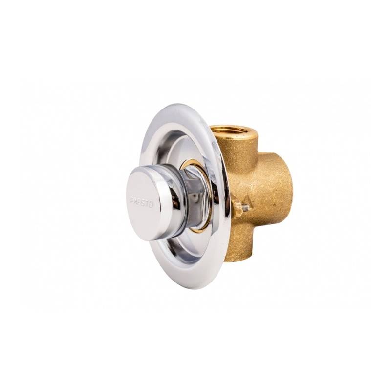 Grifo temporizado de un agua para urinario de instalación mural empotrado con apertura por pulsador PRESTO. Referencia 11708