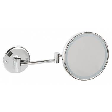 Miroir grossissant avec éclairage double face chromé brillant