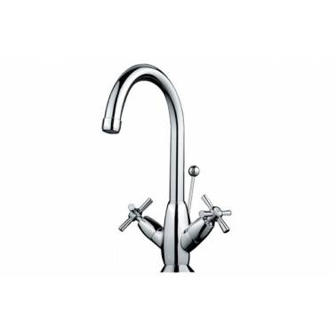 Miscelatore monocomando per lavabo modello RIMINI marca Unisan con supporto in ceramica e valvola automatica