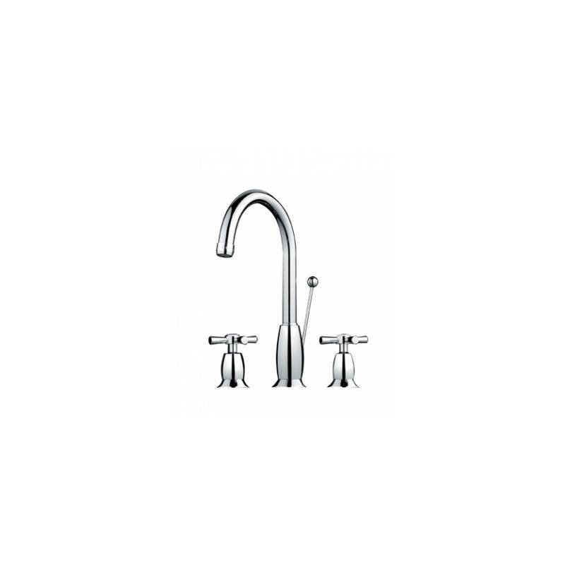 Unisan brand RIMINI model single-lever wall-mounted 3-hole traditional basin mixer tap without automatic valve