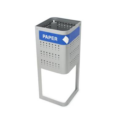 Lixeira seletiva de aço galvanizado 50L modelo Atenas Cervic, referência MEU0312