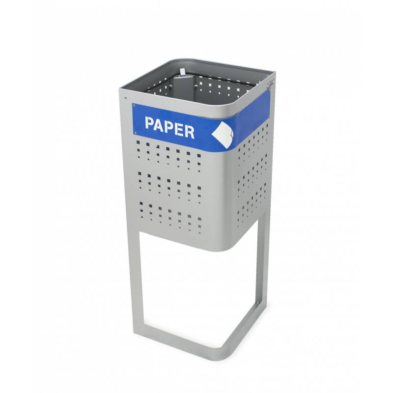 Poubelle sélective en acier galvanisé 50L modèle Atenas Cervic, référence MEU0312